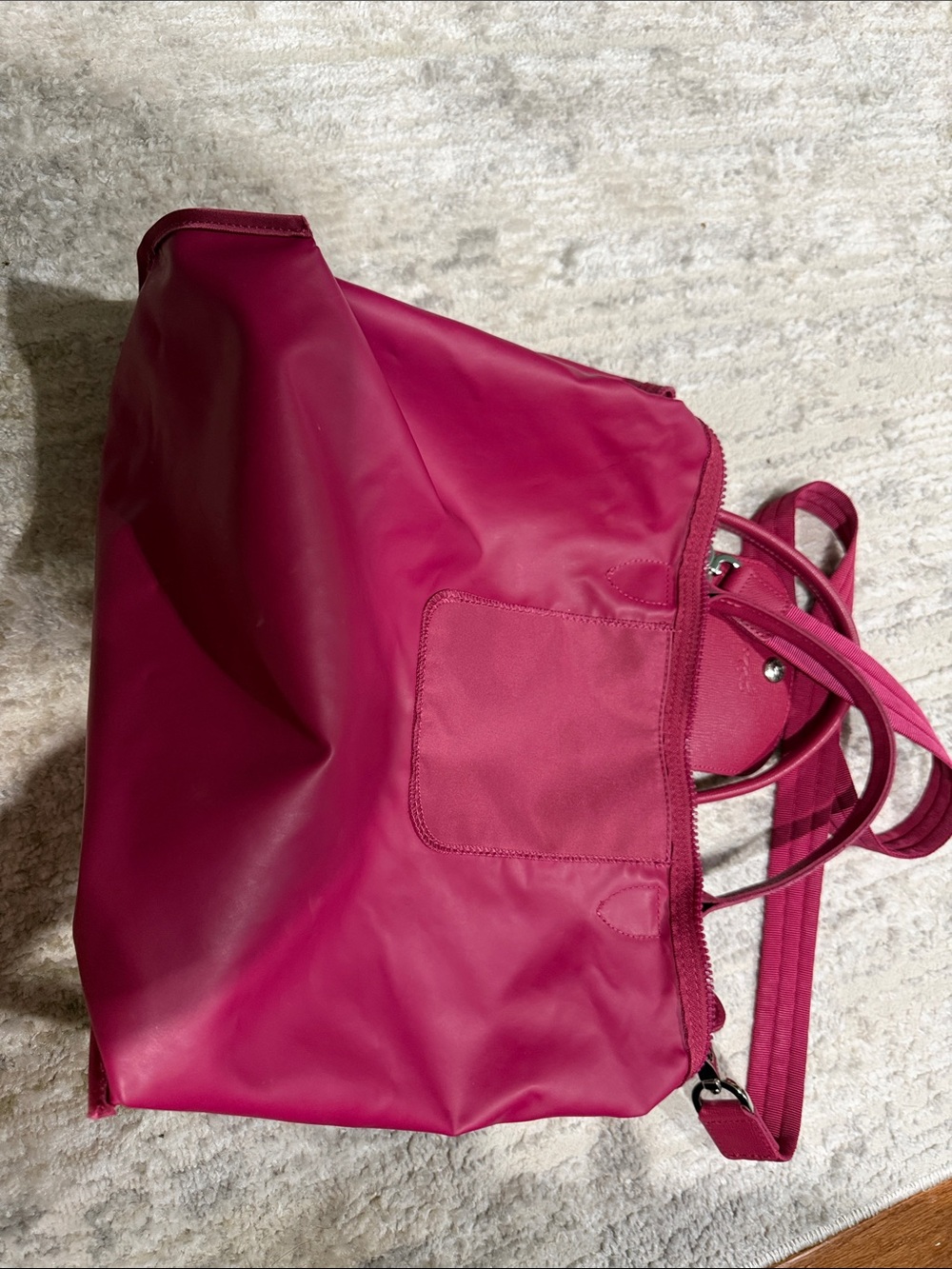Longchamp Foldable Tote Bag - Raspberry - Picture 7 of 8